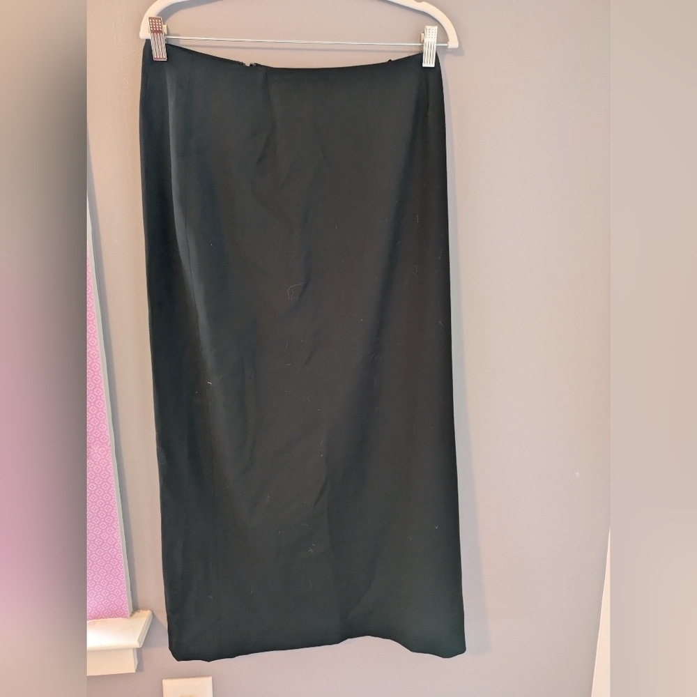 Valerie Stevens Wool Blend Black Pencil Skirt 10 NWT